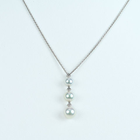 【中古】MIKIMOTO ミキモト K18WG PEARLパールネックレス 5.8 - 7.2mm 4.2g 41.5cm one price