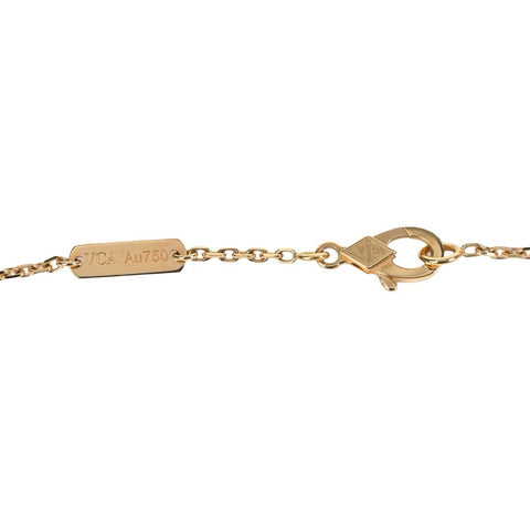 【中古】Van Cleef&Arpels ヴァンクリーフ &アーペル K18PG オブシディアン ヴィンテージアルハンブラ ペンダントネックレス  (箱、ギャランティ付き)