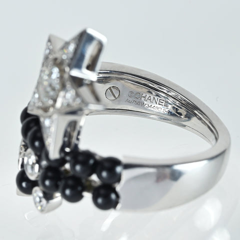 【中古】CHANEL シャネル comet collection コメットコレクション K18WG ダイヤモンド ブラックスピネルリング 9.1g #14