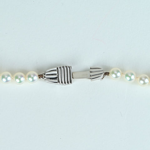 【中古】MIKIMOTO ミキモト K18WG akoya アコヤパール連ネックレス 5-5.5mm18.2g ONE PRICE