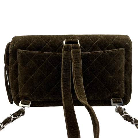 【中古】 CHANEL シャネル MATELASSE VELOUR BACK PACK マトラッセベロアバッグパック バックパック 4番台(1996-1998年) カーキ ベロア USED USED バッグ