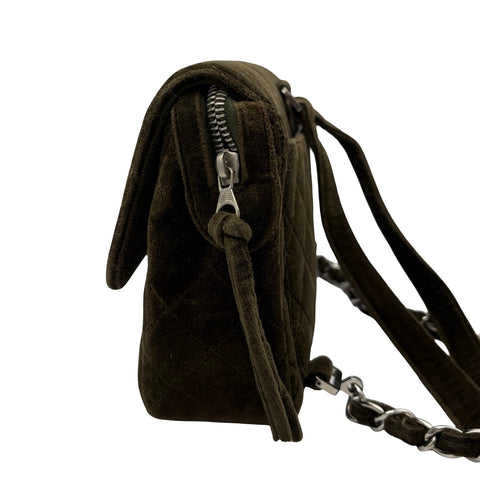 【中古】 CHANEL シャネル MATELASSE VELOUR BACK PACK マトラッセベロアバッグパック バックパック 4番台(1996-1998年) カーキ ベロア USED USED バッグ
