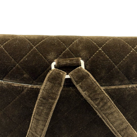 【中古】 CHANEL シャネル MATELASSE VELOUR BACK PACK マトラッセベロアバッグパック バックパック 4番台(1996-1998年) カーキ ベロア USED USED バッグ