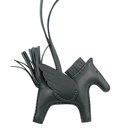 【中古】Hermes エルメス RODEO PEGASUS ロデオペガサスPM CHARM グレー系(AGNEAUMILO) レザー 新品 チャーム エルメスチャーム