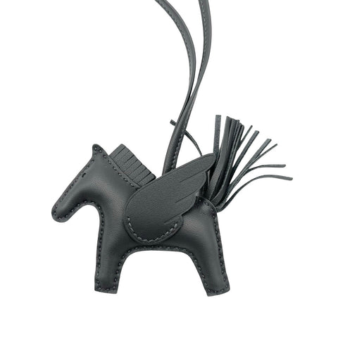 【中古】Hermes エルメス RODEO PEGASUS ロデオペガサスPM CHARM グレー系(AGNEAUMILO) レザー 新品 チャーム エルメスチャーム