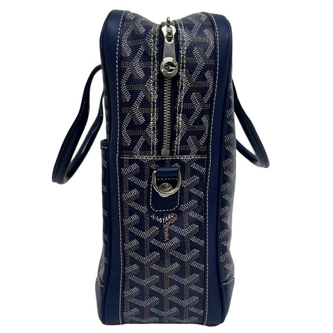 【中古】 GOYARD ゴヤール AMBASSADE BRIEF CASE アンバサードブリーフケース ハンドバッグ ブルー キャンバス 中古 USED バッグ
