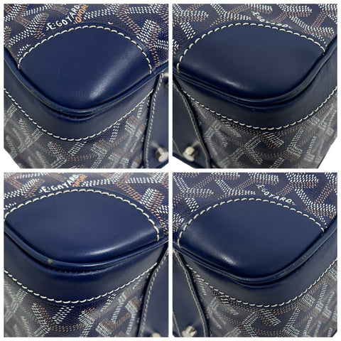 【中古】 GOYARD ゴヤール AMBASSADE BRIEF CASE アンバサードブリーフケース ハンドバッグ ブルー キャンバス 中古 USED バッグ