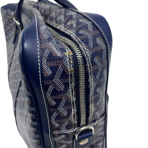 【中古】 GOYARD ゴヤール AMBASSADE BRIEF CASE アンバサードブリーフケース ハンドバッグ ブルー キャンバス 中古 USED バッグ