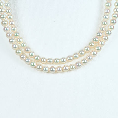 【中古】 MIKIMOTO ミキモト K18YG AKOYA PEARL アコヤパールネックレス 5.0 - 5.5mm 82cm 33.5g ONE PRICE