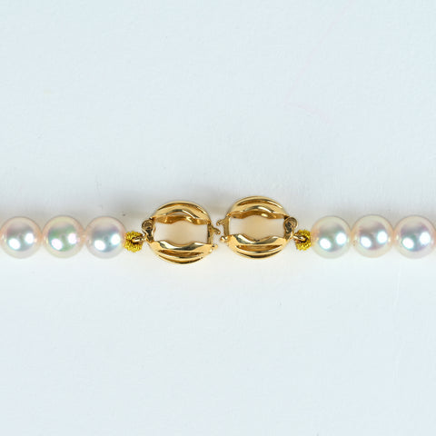 【中古】 MIKIMOTO ミキモト K18YG AKOYA PEARL アコヤパールネックレス 5.0 - 5.5mm 82cm 33.5g ONE PRICE