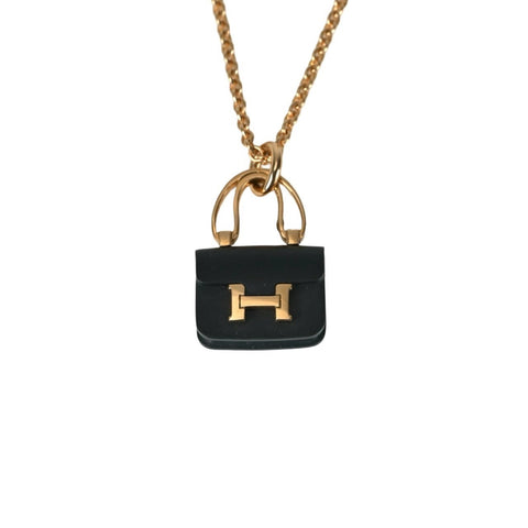 【中古】HERMES エルメス K18PG BLACK JADE コンスタンスアミュレット ペンダントネックレス ネックレス ジュエリー