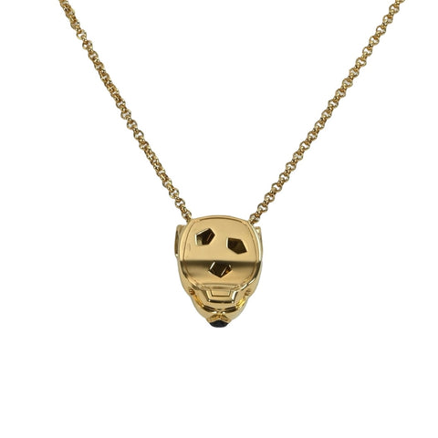 【中古】CARTIER カルティエ K18YG PANTHERE パンテール ドゥ カルティエ ツァボライト/オニキス/ブラックラッカー ネックレス 10.7g