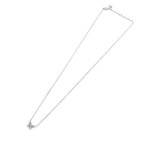 【中古】GRAFF グラフ K18WG ミニバタフライシルエット ダイヤモンド ペンダントネックレス ジュエリー