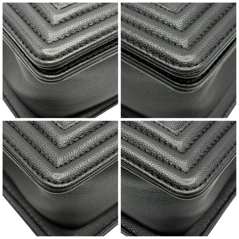 【中古】CHANEL シャネル BOY CHANEL SHOULDER BAG ボーイシャネル ショルダーバッグ ランダム番(2021年~) BLACK CAVIAR SKIN 中古 USED バッグ