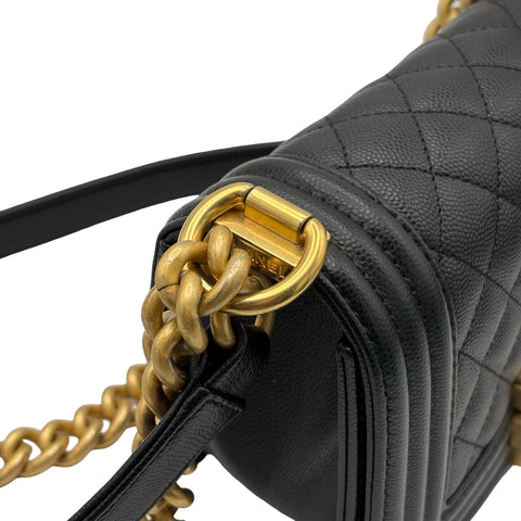 【中古】CHANEL シャネル BOY CHANEL SHOULDER BAG ボーイシャネル ショルダーバッグ ランダム番(2021年~) BLACK CAVIAR SKIN 中古 USED バッグ