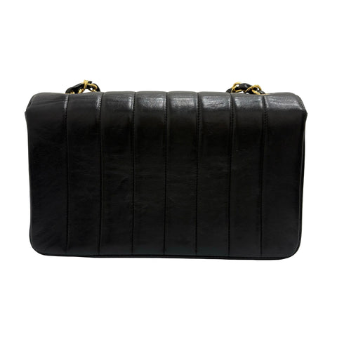 【中古】 CHANEL シャネル MADEMOISELLE マドモアゼル ショルダーバッグ 3番台(1995年) ブラック ラムスキン USED USED バッグ