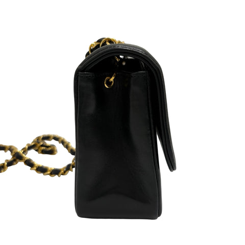 【中古】 CHANEL シャネル MADEMOISELLE マドモアゼル ショルダーバッグ 3番台(1995年) ブラック ラムスキン USED USED バッグ