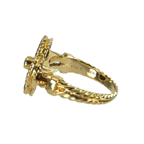 【中古】Van Cleef&Arpels ヴァンクリーフ&アーペル K18YG VINTAGE ALHAMBRA ヴィンテージアルハンブラ オニキスリング 旧型 4.9g #9