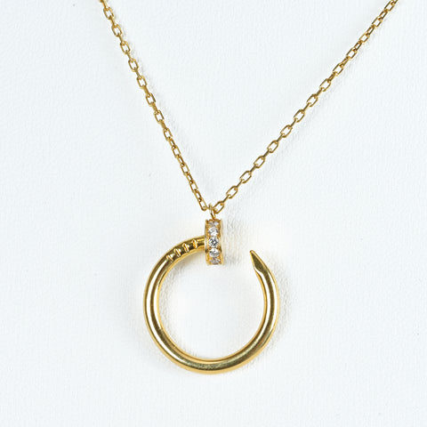 【中古】CARTIER カルティエ K18YG DIAMOND JUSTE UN CLOU NECKLACE K18YG ジュストアンクル ダイヤモンドネックレス 5.3g Box リペア証明書