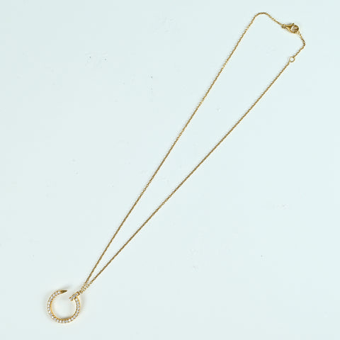 【中古】CARTIER カルティエ K18YG DIAMOND JUSTE UN CLOU NECKLACE K18YG ジュストアンクル ダイヤモンドネックレス 5.3g Box リペア証明書