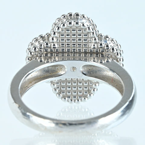 【中古】Van Cleef & Arpels ヴァンクリーフ&アーペル K18WG VINTAGE ALHAMBRA ヴィンテージアルハンブラ マザーオブパールリング #48 6.73g BOX 保証書