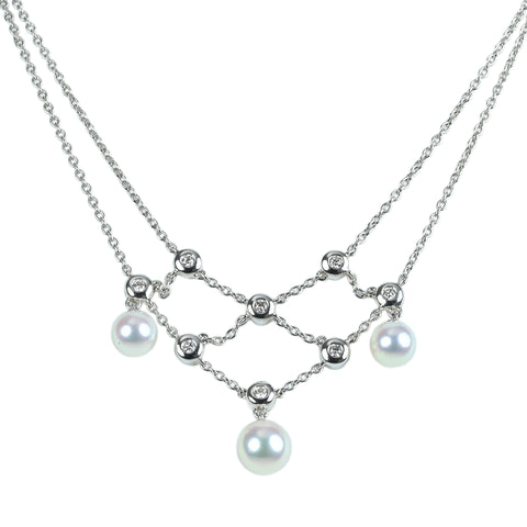 【中古】MIKIMOTO ミキモト K18WG AKOYA PEARL アコヤパールネックレス P5.7- 6.8mm USED 6.8g 40cm