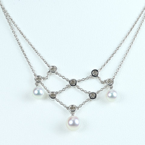 【中古】MIKIMOTO ミキモト K18WG AKOYA PEARL アコヤパールネックレス P5.7- 6.8mm USED 6.8g 40cm