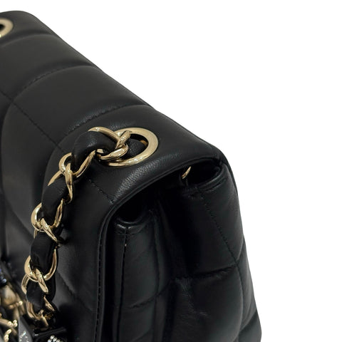 【中古】 CHANEL シャネル MINI FLAP BAG ミニフラップバック ショルダーバッグ ICチップ(2021年∼) ブラック ラムスキン 中古 USED バッグ
