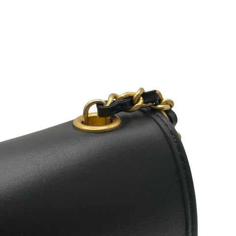 【中古】 CHANEL シャネル MINI FLAP BAG ミニフラップバッグ ショルダーバッグ ランダム番(2021年~) ブラック カーフスキン 中古 USED バッグ