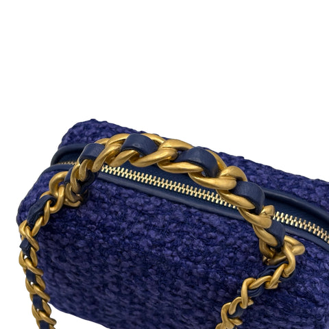 【中古】 CHANEL シャネル MINI CHAIN BAG ミニツイードチェーンバッグ チェーンショルダー ランダム番(2021年~) ブルー/パープル ツイード USED 中古 バッグ