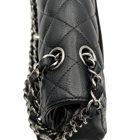 【中古】 CHANEL シャネル MATELASSE マトラッセ ダブルフラップ チェーンショルダー 18番台(2014年) ブラック キャビアスキン 中古 USED バッグ