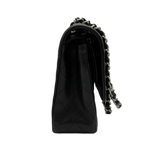 【中古】 CHANEL シャネル MATELASSE マトラッセ ダブルフラップ チェーンショルダー 18番台(2014年) ブラック キャビアスキン 中古 USED バッグ