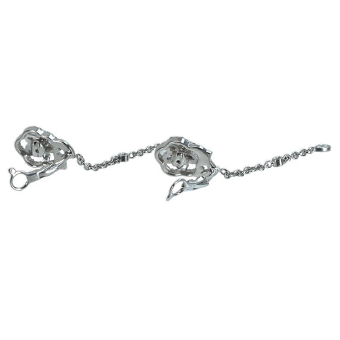 【中古】CHANEL シャネル K18WG DIAMOND カメリア ダイヤモンド イヤリング 5.6g