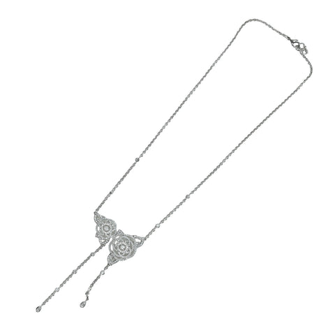 【中古】CHANEL シャネル K18WG DIAMOND カメリア ダイヤモンドペンダントネックレス 12.9g