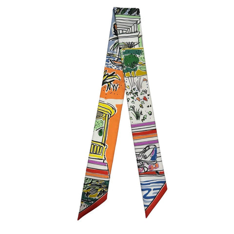 【新品未使用】Hermès エルメス TWILLY ツイリー 《レイユール・デテ》シルク100% レディース プレゼント ギフト