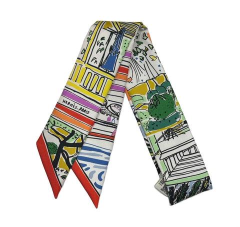 【新品未使用】Hermès エルメス TWILLY ツイリー 《レイユール・デテ》シルク100% レディース プレゼント ギフト