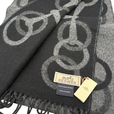 【新品未使用】 Hermes エルメス カシミヤマフラー《エニー・モール》 マフラー フランネル/グリ・シネ・クレール カシミヤ100% 新品未使用