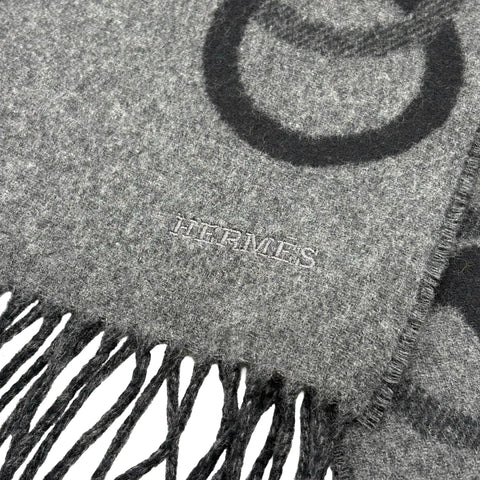 【新品未使用】 Hermes エルメス カシミヤマフラー《エニー・モール》 マフラー フランネル/グリ・シネ・クレール カシミヤ100% 新品未使用