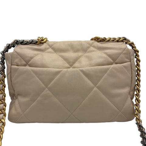 【中古】 CHANEL シャネル CHANEL 19 シャネル19 チェーンショルダー 30番台(2020年) ベージュ ラムスキン 中古 USED バッグ