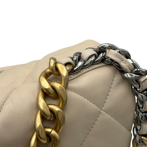 【中古】 CHANEL シャネル CHANEL 19 シャネル19 チェーンショルダー 30番台(2020年) ベージュ ラムスキン 中古 USED バッグ