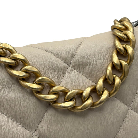 【中古】 CHANEL シャネル CHANEL 19 シャネル19 チェーンショルダー 30番台(2020年) ベージュ ラムスキン 中古 USED バッグ