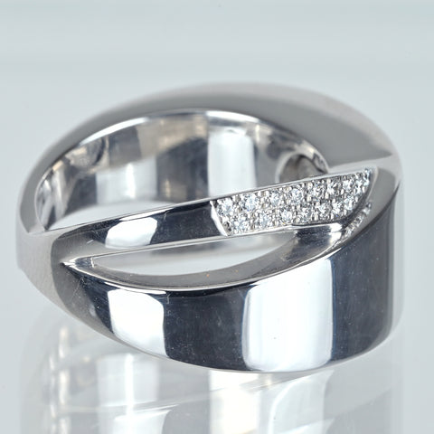 【中古】CHOPARD ショパール Happy Diamond K18WGハッピーダイヤモンドリング 16.4g #14