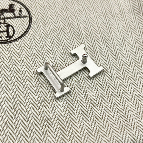 【新品未使用】 Hermes エルメス ベルト バックル《ミニH》 小物 ブラック/エトゥープ スウィフト/エプソン 新品未使用