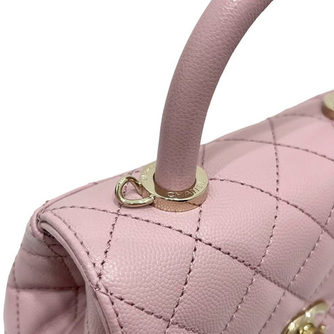 【美品】 CHANEL シャネル COCO HANDAL XXS ココハンドルXXS ハンドバッグ ICチップ(2021年~) ピンク キャビアスキン 中古 PINK CAVIARSKIN USED バッグ