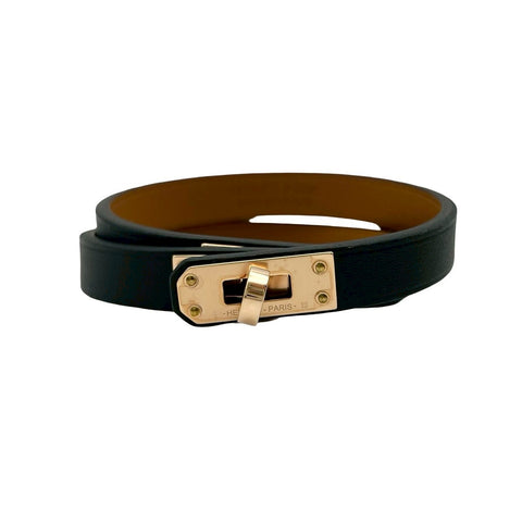 【新品未使用】 Hermes エルメス 《ミニ・ケリー》ドゥブルトゥール ブレスレット ブラック スウィフト 新品 BLACK SWIFT