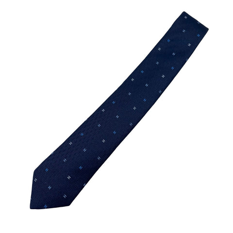 【新品未使用】 Hermes エルメス ネクタイ シルクタイ《スプレッドH》H339418T 02 ネクタイ マリン/ブルー・ロワ/シエル 絹100% 新品 8