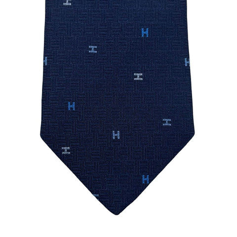 【新品未使用】 Hermes エルメス ネクタイ シルクタイ《スプレッドH》H339418T 02 ネクタイ マリン/ブルー・ロワ/シエル 絹100% 新品 8