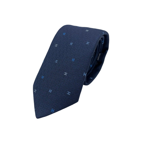 【新品未使用】 Hermes エルメス ネクタイ シルクタイ《スプレッドH》H339418T 02 ネクタイ マリン/ブルー・ロワ/シエル 絹100% 新品 8