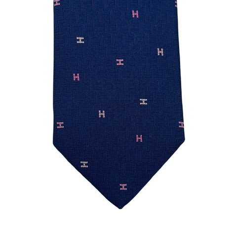 【新品未使用】 Hermes エルメス シルクタイ《スプレッドH》H339418T 04 ネクタイ マリン/ローズ・フォンセ/ローズ・クレール 絹100% 新品 7