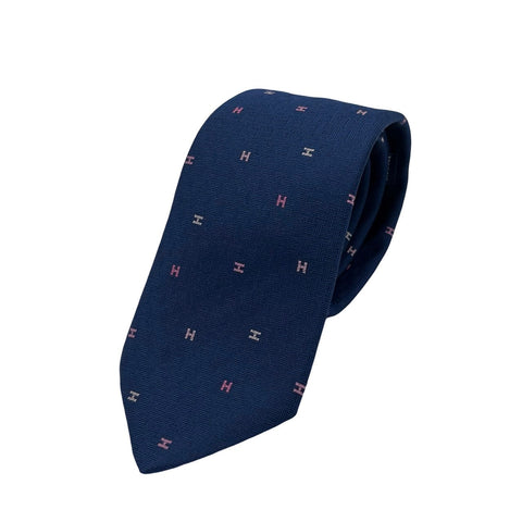 【新品未使用】 Hermes エルメス シルクタイ《スプレッドH》H339418T 04 ネクタイ マリン/ローズ・フォンセ/ローズ・クレール 絹100% 新品 7